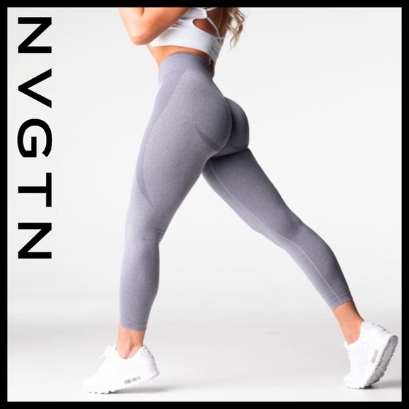 NVGTN Pants - NVGTN Grey Mid Rise Contour Seamless Leggings